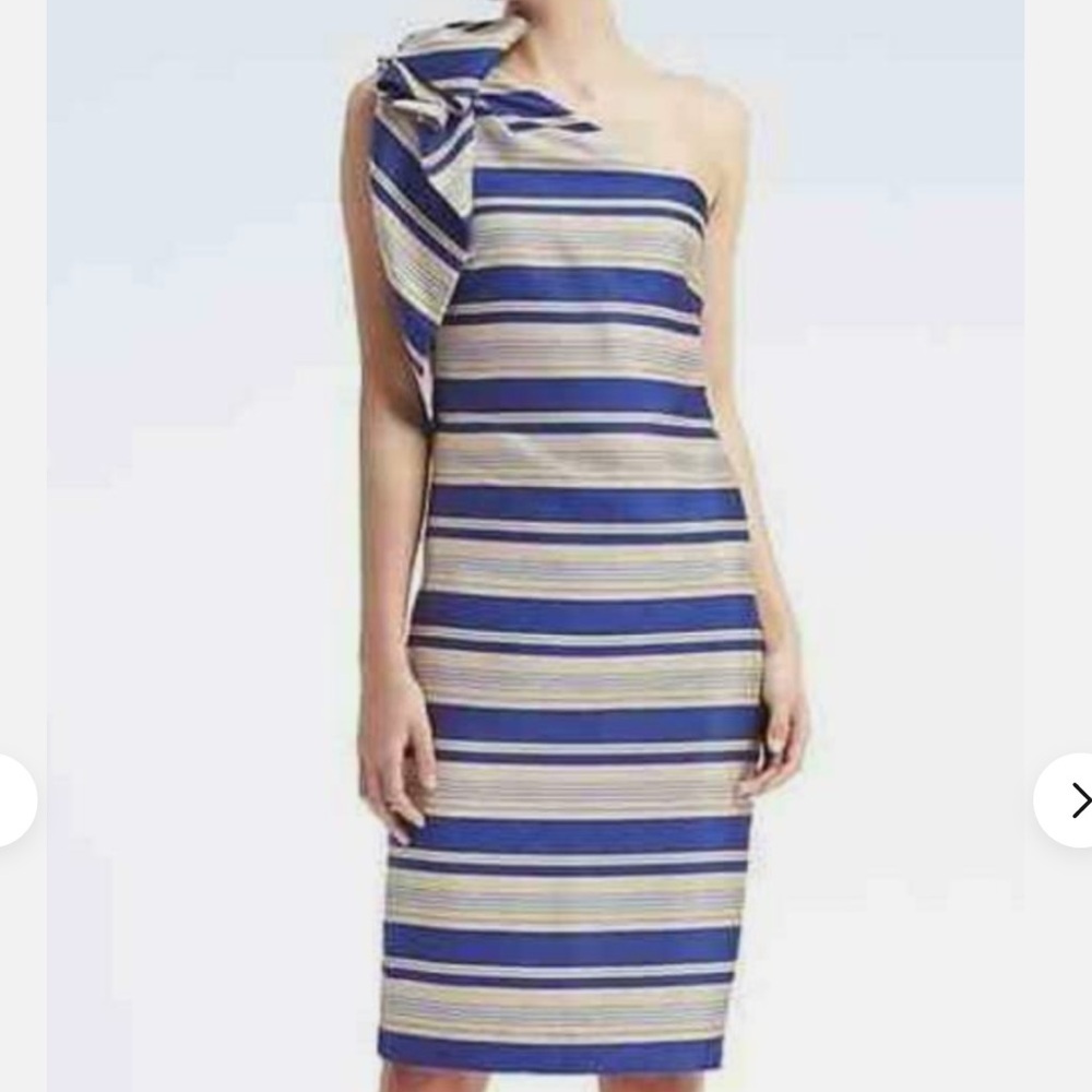 Banana Republic Blue and Cream Striped Dress